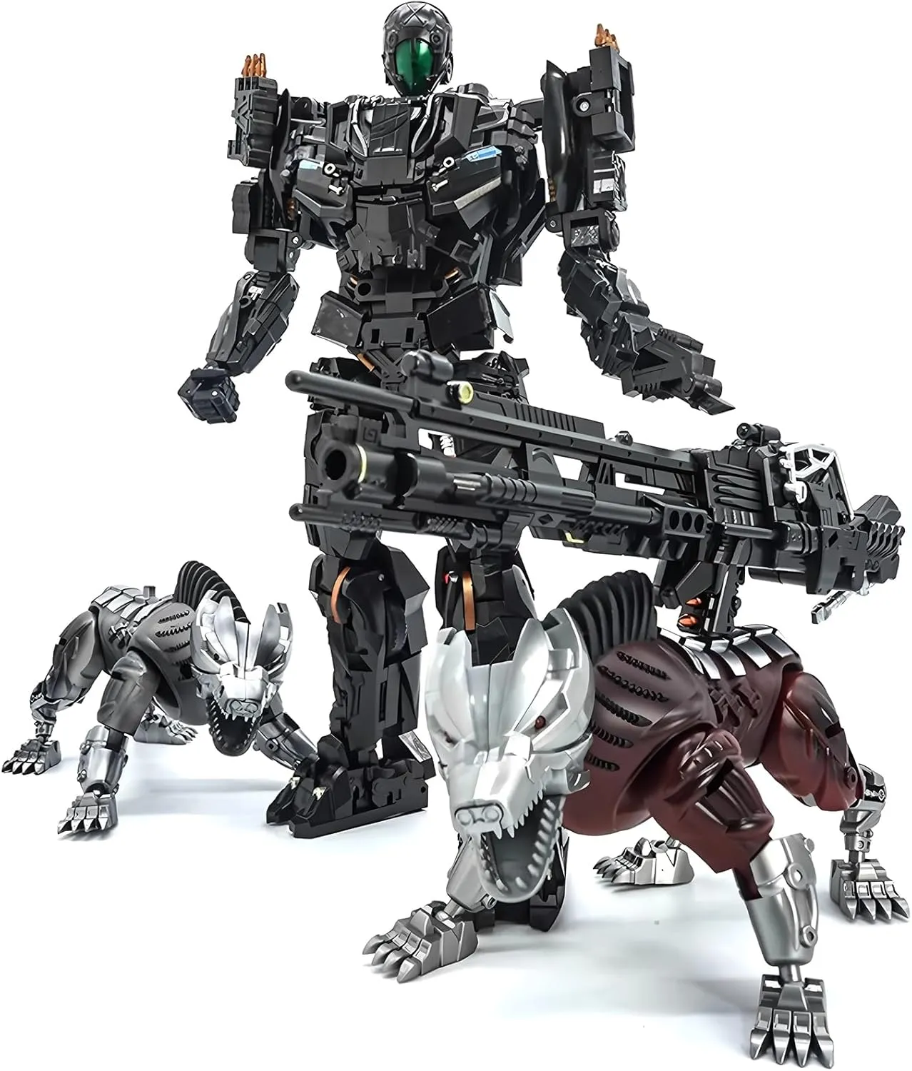 Transformation Toy Action Figure Sportscar Deformable Robot 9.5-inch with 2 Dogs for Adults Kids