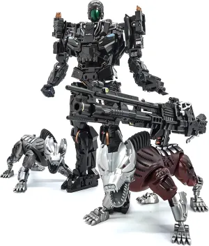 Transformation Toy Action Figure Sportscar Deformable Robot 9.5-inch with 2 Dogs for Adults Kids