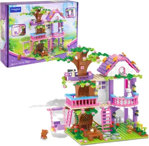 Tree House Building Set, 558PCS STEAM Forest Treehouse Building Blocks Set with Animals, Birthday Gifts for Kids Girls Boys Ages 6 7 8 9 10 11 12  