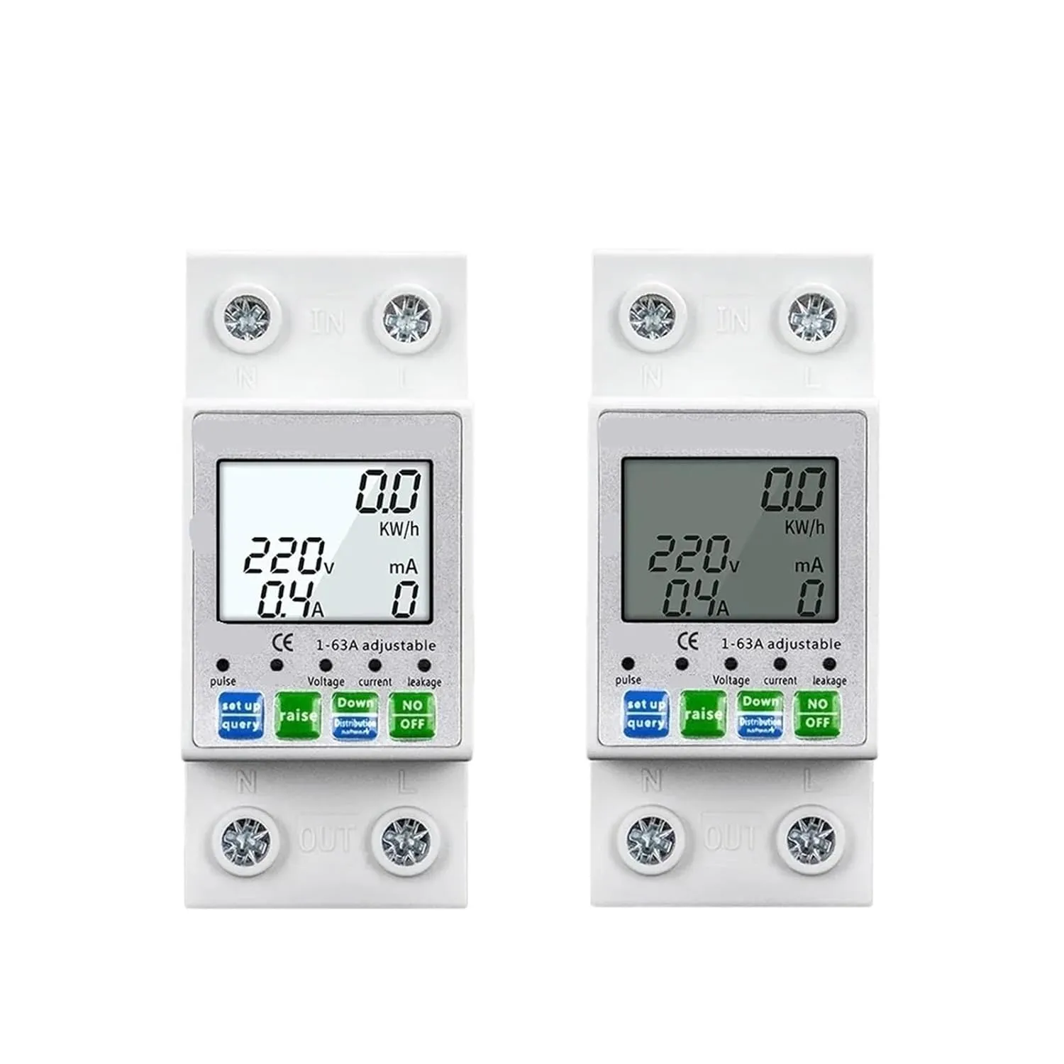 Tuya Smart Circuit Breaker 2P 1-63A Over/Under Voltage Current Leakage Protector Switch, Power Circuit Relay Breaker