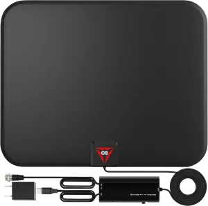 TV Antenna 650  Miles Long Range Indoor Outdoor - Support 4K 8K 1080p & All TV's - Smart Switch Amplifier Signal Booster - 18ft HDTV Cable/AC Adapter