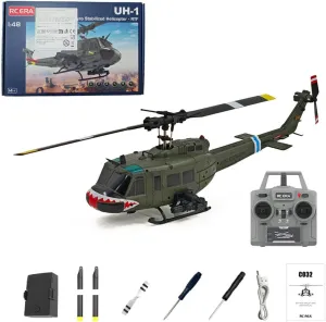 UH 1 Huey RC Helicopter Model, C032 1/48 Scale 2.4G 6CH Flybarless RC Helicopter Model