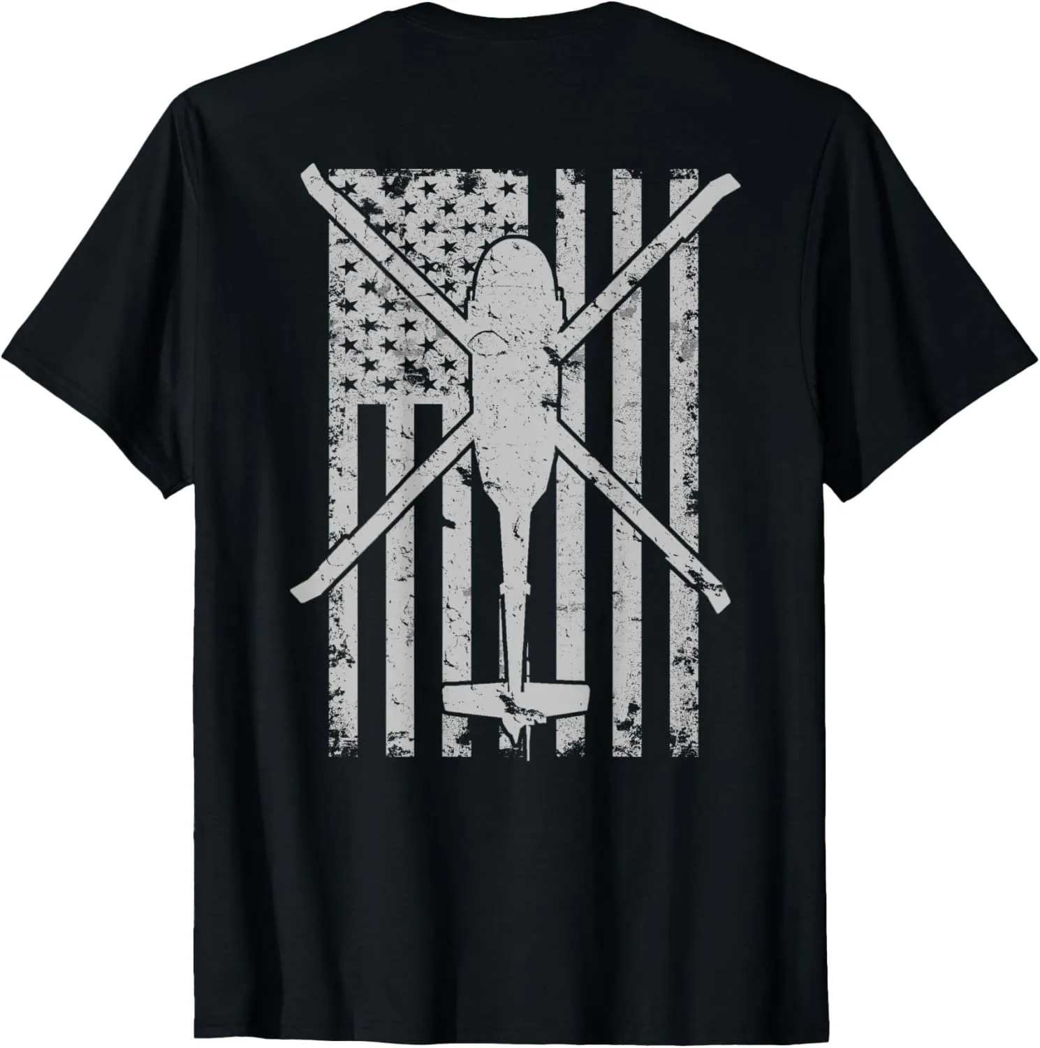 UH-60 Black Hawk Helicopter Vintage Flag 2-Sided Tee T-Shirt