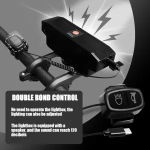 Ultra Bright Bicycle Lights Suitable for Night Riding, USB Rechargeable Bicycle Front and Rear Light Set, 7 Lighting Modes, Free taillights, Bicycle Horn