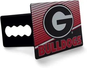 University of Georgia Rust Resistant Aluminum Hitch Cover with UV-Screened Color Logo - Easy Installation, Fits All Type III Hitches - Truck, SUV, Car - Ideal Gift for Die Hard Bulldog Fan