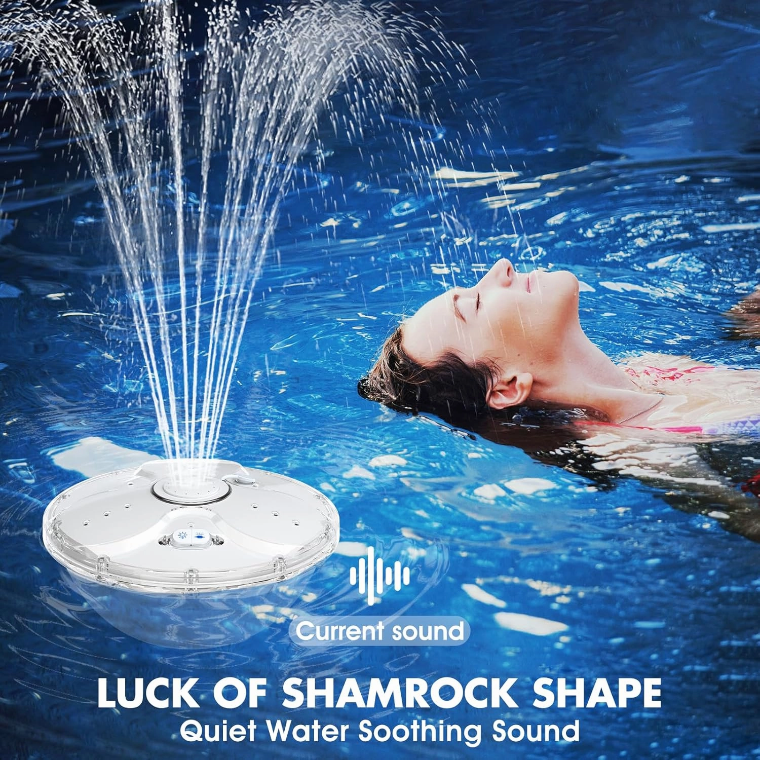 Upgraded Pool Fountain with Remote, 2025 Rechargeable Floating Pool Fountain with Lights, Above Ground Pool Water Fountains with Anchor, Swimming Pool Fountains for Inground Pool-1PC (White)