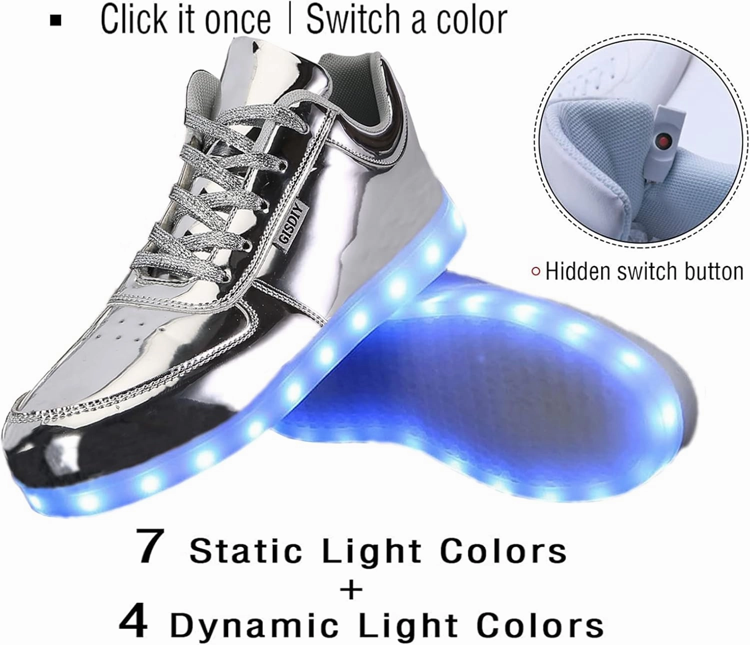 USB Adult Light Up Shoes Rechargeable Flashing Low Top LED Shoes Unisex Sports Dancing Sneakers