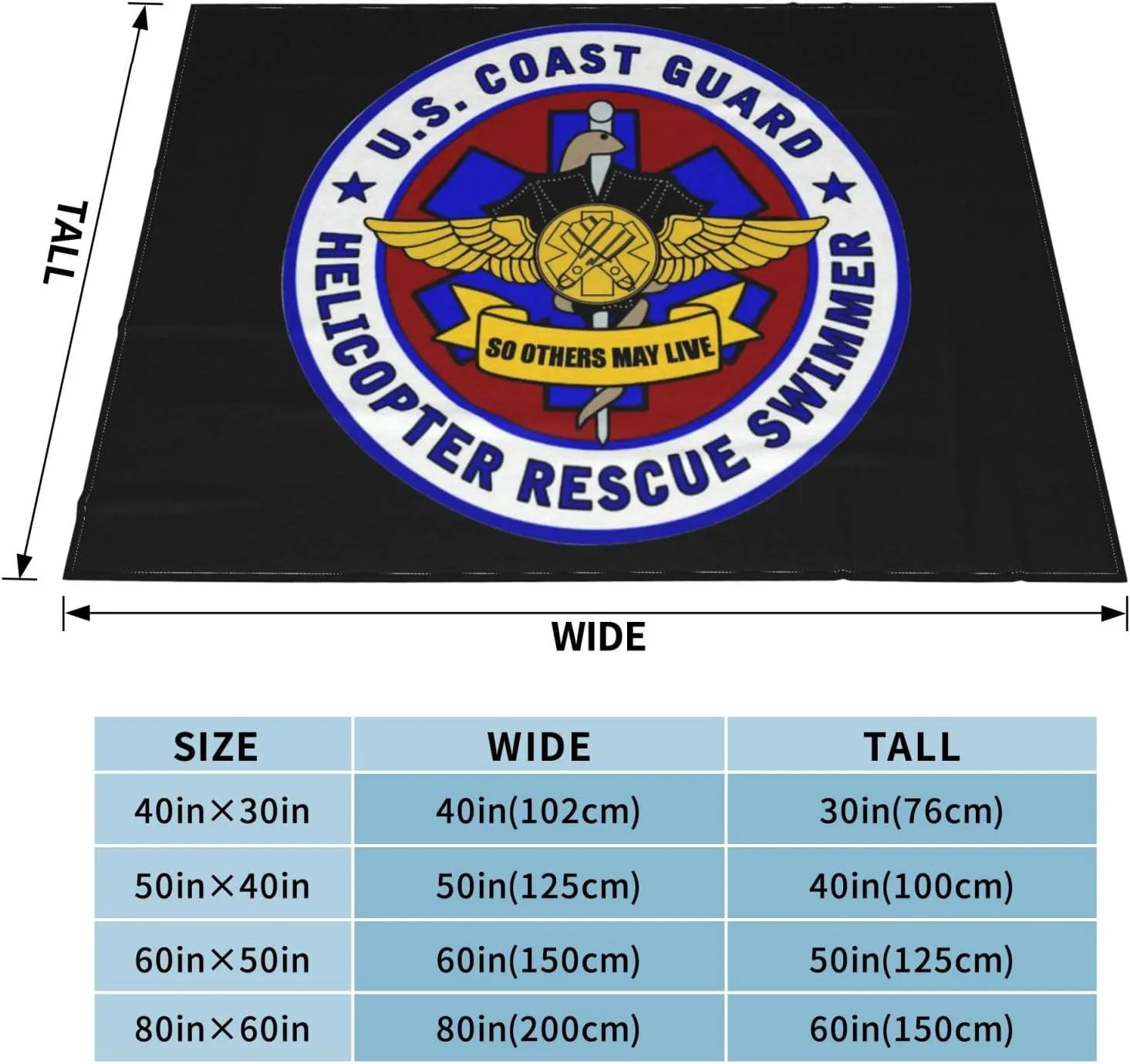 USCG Asts (Helicopter Rescue Swimmers),Super Soft Blanket, Winter Warm Blanket, Sofa Blanket, air Conditioning Blanket 80"x60"