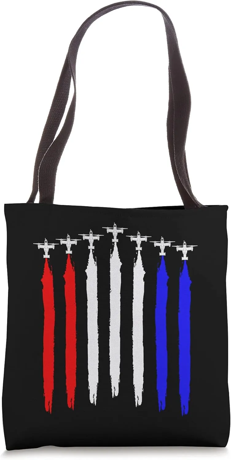 V-22 Osprey Helicopter Red White Blue Contrails Osprey Tote Bag