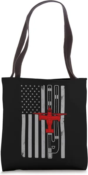 V-22 Osprey Military Helicopter American Flag Runway V22 Tote Bag