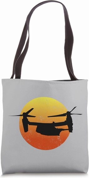 V22 Osprey Silhouette Sunset Military Helicopter V22 Tote Bag