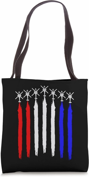 V-22 Osprey Helicopter Red White Blue Contrails Osprey Tote Bag