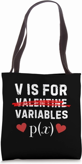 V Is For Variables Funny Math Data Science Statistics Tote Bag