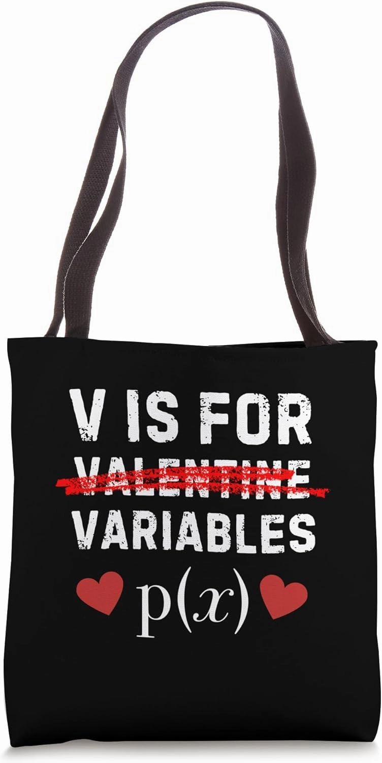 V Is For Variables Funny Math Data Science Statistics Tote Bag