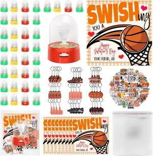 Valentine's Day Gifts 36 Pack Mini Finger Basketball Shooting Game Basketball Keychains Basketball Stickers Basketball Party Favors Classroom Rewards Carnival Prizes Party Supplies for Kids