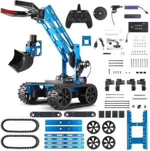 VANLINNY Blue Robot Kit, Robotic Arm for Kids Age 8 ,STEM Building Toys 4-DOF Electronic Programming DIY Robots for Boys and Girls, Educational Science Projects,Cool Xmas Birthday Gifts for Kids.