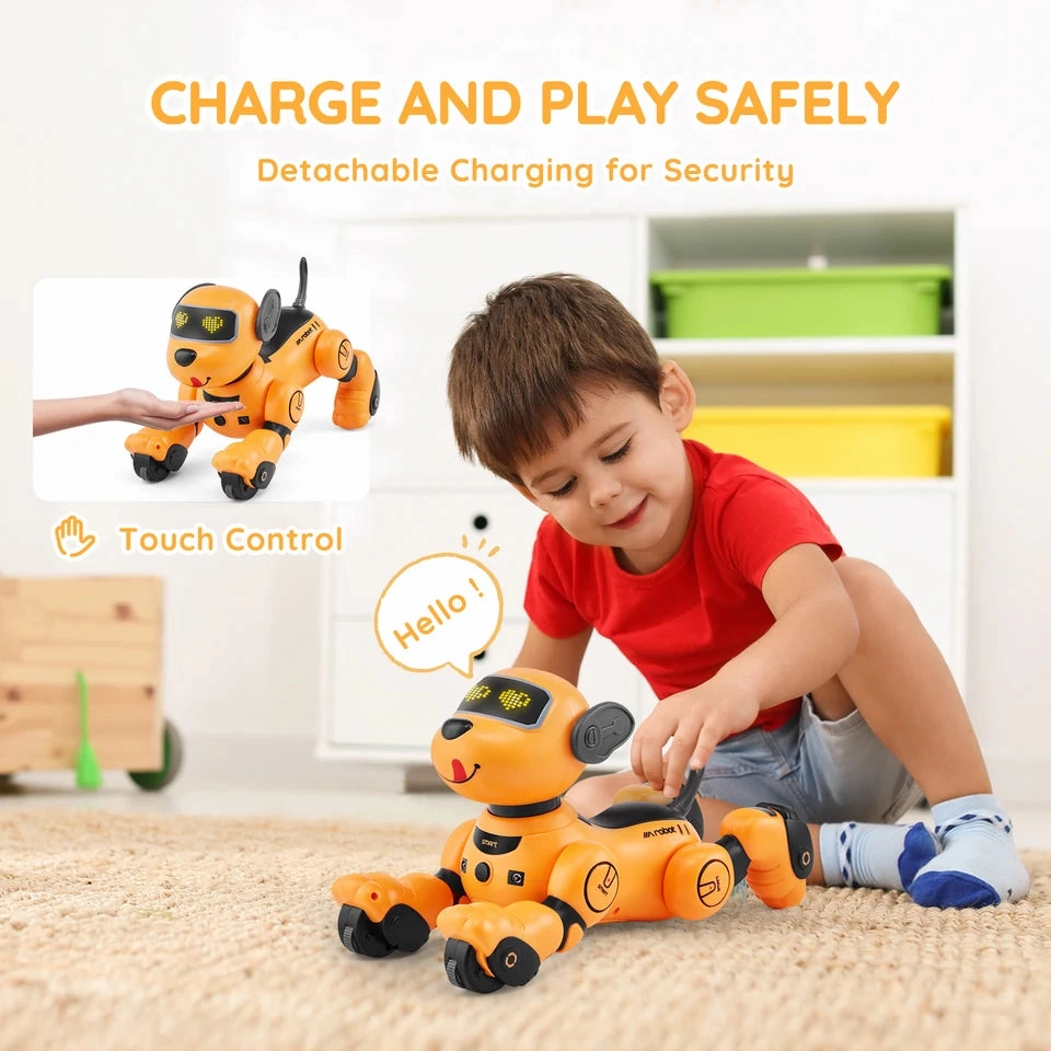 VEVOR Remote Control Robot Dog Toy Dog Programmable Smart Interactive Robotic Pet for Kids Singing Dancing RC Stunt Toy Age 3 