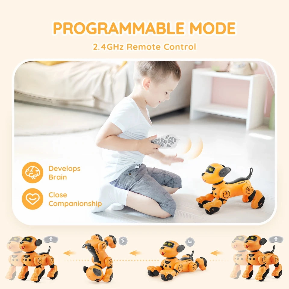 VEVOR Remote Control Robot Dog Toy Dog Programmable Smart Interactive Robotic Pet for Kids Singing Dancing RC Stunt Toy Age 3 