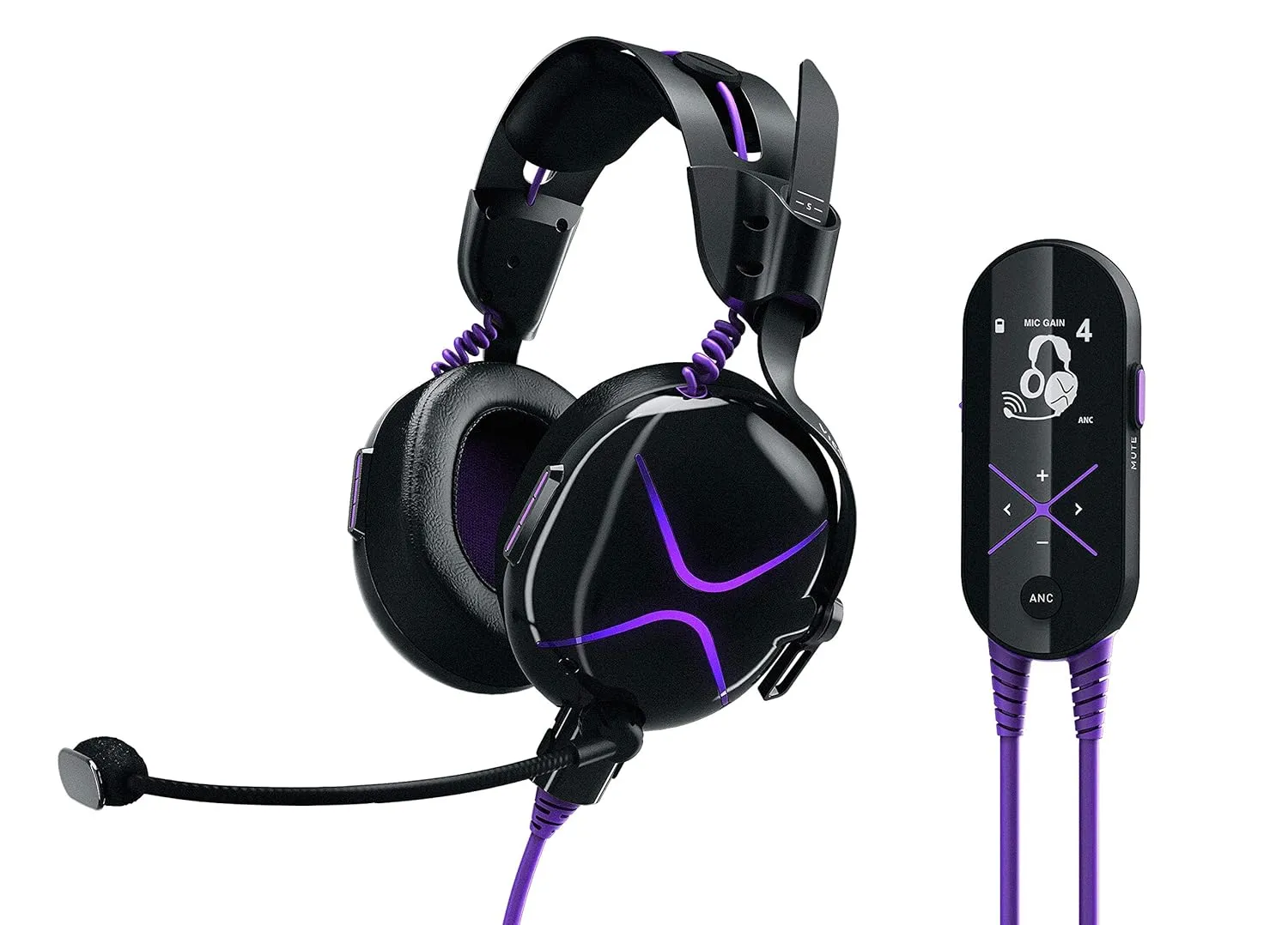 Victrix Pro AF ANC Wired Professional Esports Gaming Headset with Active Noise Cancellation: Universal Xbox Series X | S, PC, PlayStation PS5, PS4, Windows 10 Computer - Black / Purple
