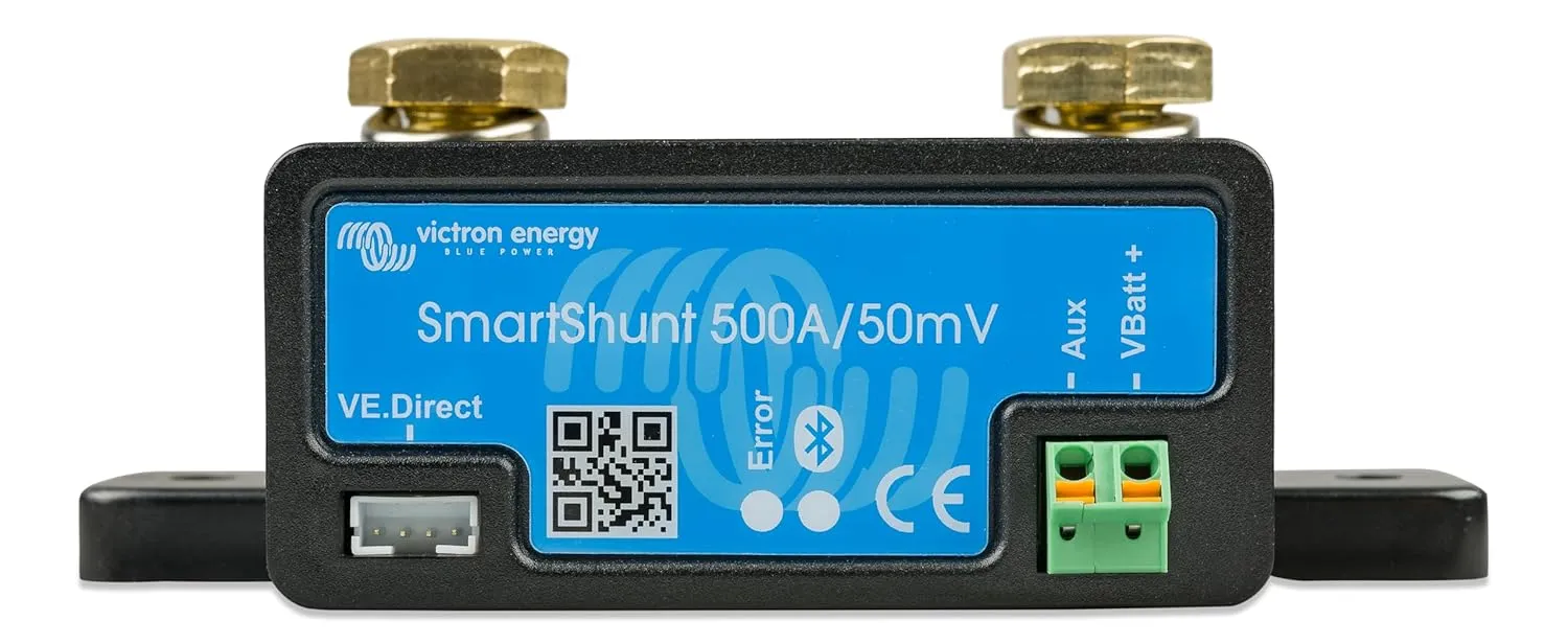 Victron Energy SmartShunt Battery Monitor (Bluetooth) - Victron Smart Shunt - 6.5V-70V, 500 amp