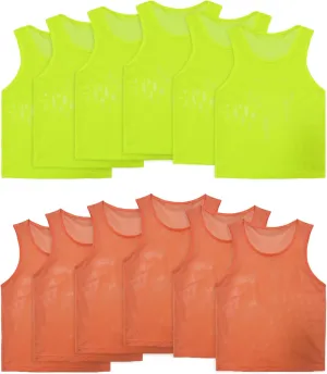VOGRYE Pinnies Set of 12/24 Scrimmage Vests, Team Practice Sports for Child Youth/Adult, Lightweight Basketball Jersey