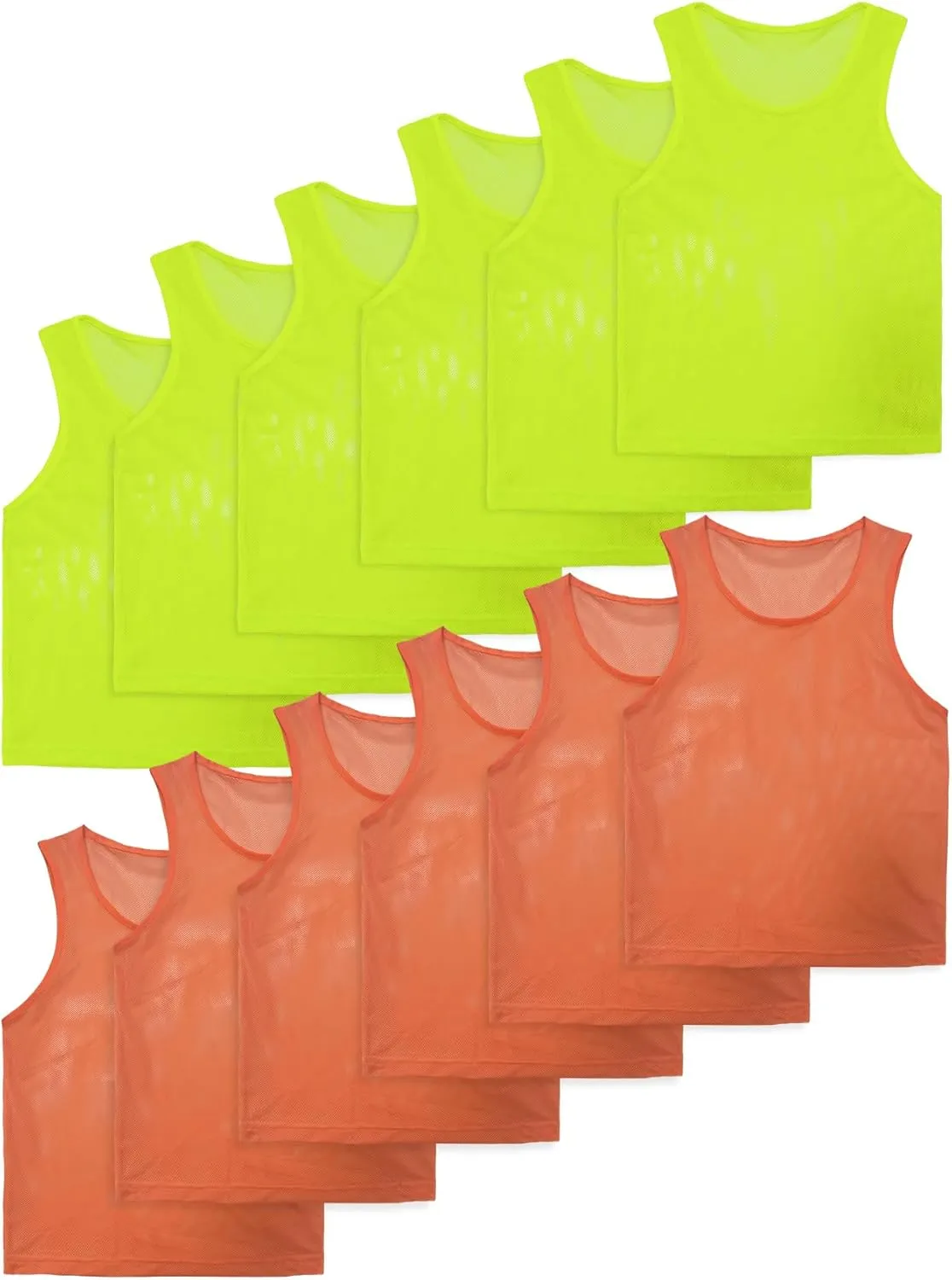 VOGRYE Pinnies Set of 12/24 Scrimmage Vests, Team Practice Sports for Child Youth/Adult, Lightweight Basketball Jersey
