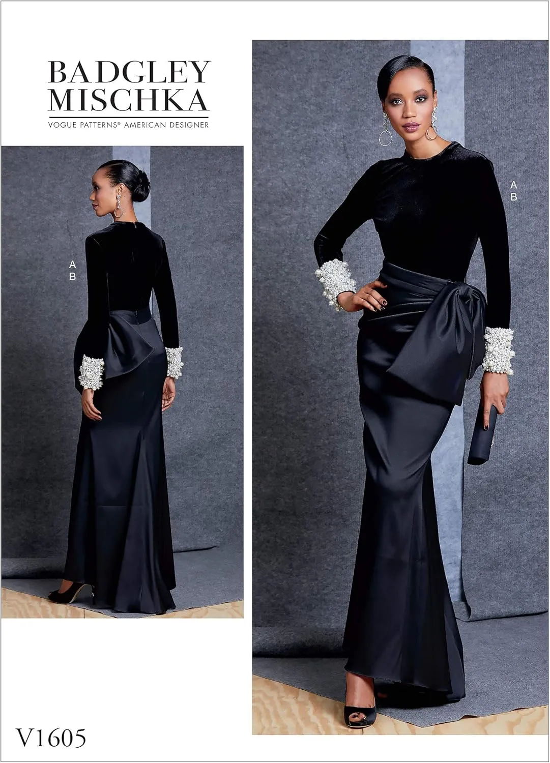 Vogue V1605A5 Women's Close-Fitting Blouse and Wrap Skirt Sewing Patterns, Sizes 6-14