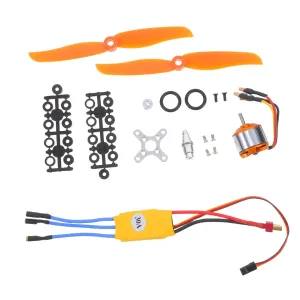 VOSAREA 1Set Brushless Motor Set with and Speed Controller Lightweight for Airplane and Helicopter Easy Installation for Beginners and Professionals