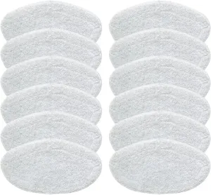 Washable Mop Rags Compatible with Polti Kit Vaporetto PAEU0332 Steam Vacuum Cleaner Microfibre Mops Cloth Replacement Parts Accessories(Color:12 pcs)