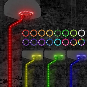 Waybelive LED Basketball Lights Set，Remote Control Basketball Rim&Pole LED Light, 16 Color Change by Yourself, Waterproof, Super Bright to Play at Night Outdoors, Good Gift for Kids