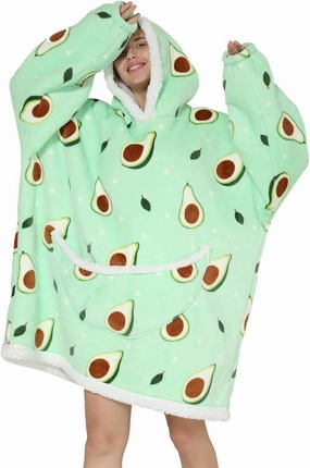 Wearable Blanket Hoodie Oversized Hooded Blanket for Adult Women Super Soft Comfortable Warm Flannel Green Avocado