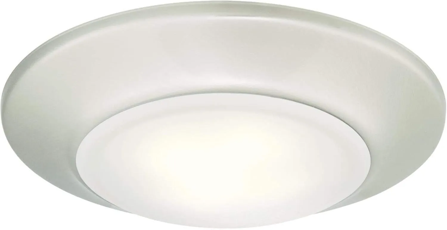 Westinghouse 6321900 Small LED Indoor/Outdoor Dimmable Surface Mount Wet Location, Brushed Nickel Finish with Frosted Lens, No Size