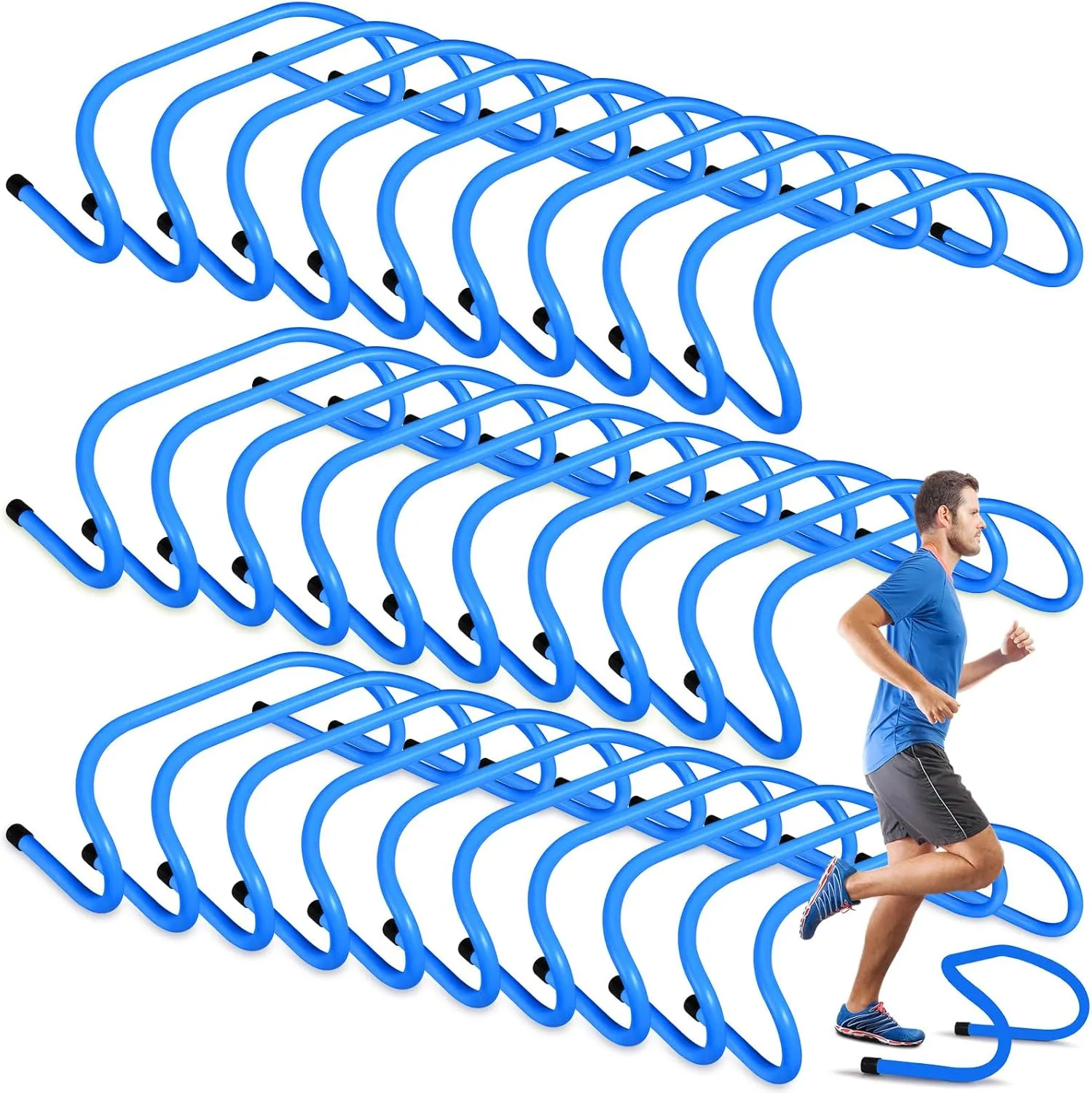Wettarn 30 Pcs 6" Speed Agility Training Hurdles Plyometric Practice Agility Hurdle for Kids, Athletes, Basketball, Baseball, Soccer, Football Indoor Outdoor Sports Equipment