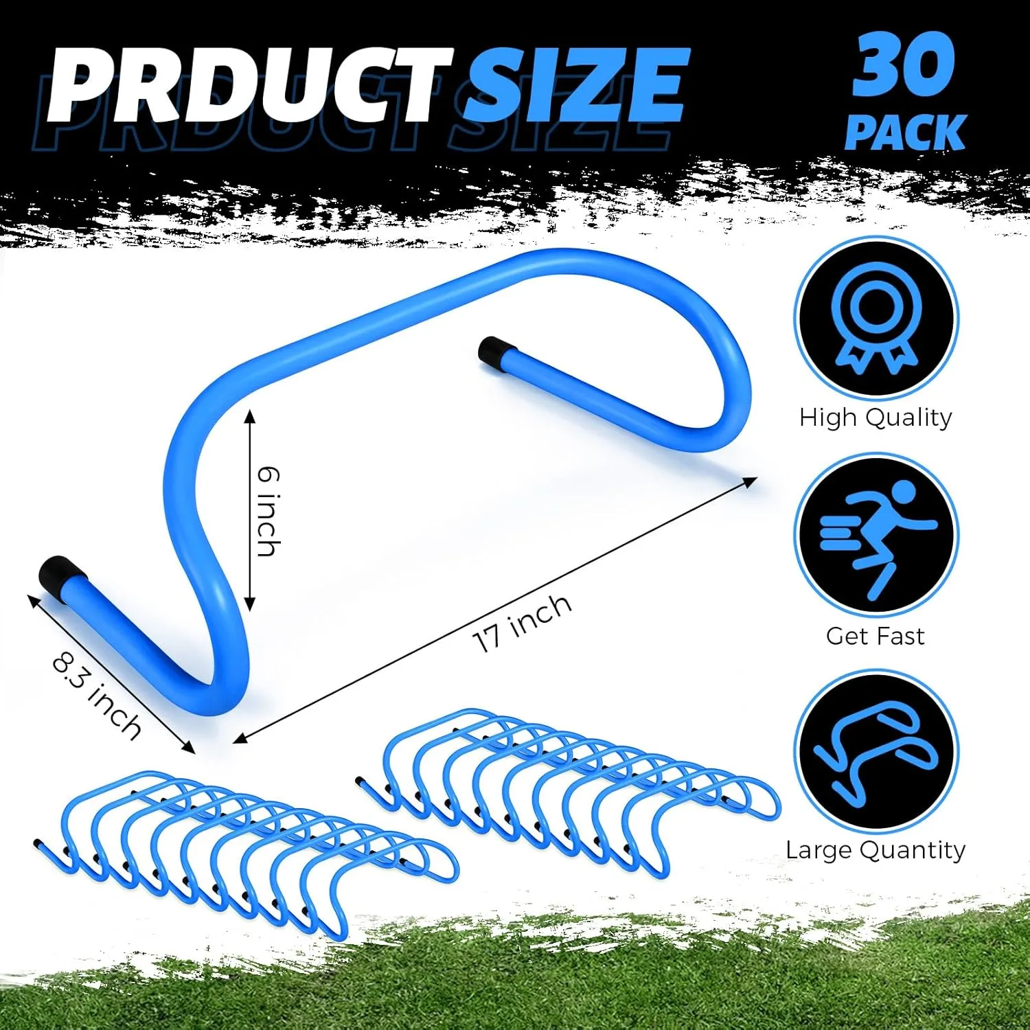 Wettarn 30 Pcs 6" Speed Agility Training Hurdles Plyometric Practice Agility Hurdle for Kids, Athletes, Basketball, Baseball, Soccer, Football Indoor Outdoor Sports Equipment