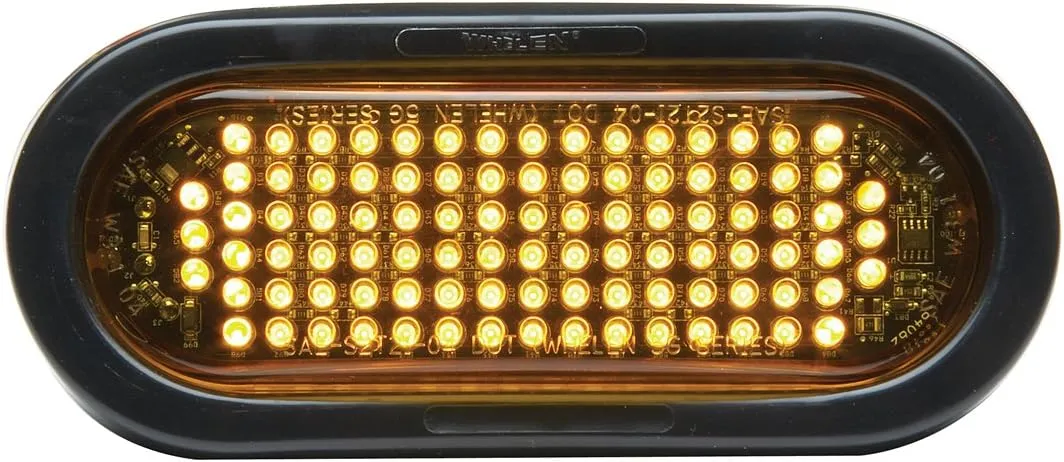 Whelen 6in. Oval Flashing LED Warning Light - Amber Lens, Model Number 5GA00FAR
