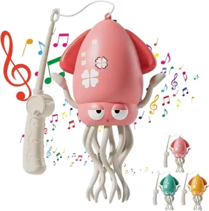 Wiggly Wonder Octopus, Magic Dancing Octopuses, Electric Magic Crawling Dancing Octopus Toy, Creative Magic Crazy 8-Leg Action Obstacle, USB Rechargeable with LED Lights & Music (Pink)