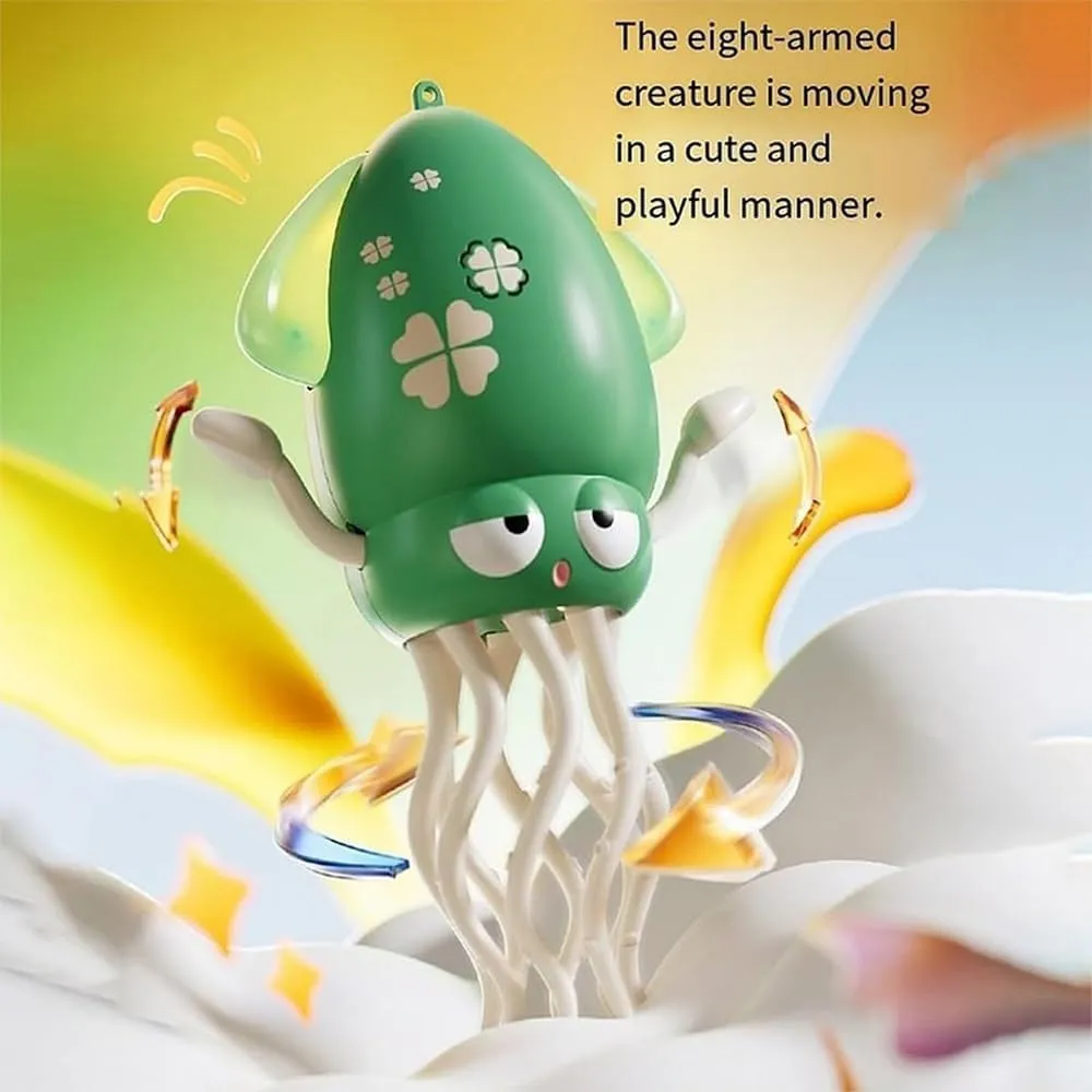 Wiggly Wonder Octopus, Octopus Tummy Time Toy, Electric Crawling Octopus Toy, Dancing Squid, Creative Magic Crazy 8-Leg Action Obstacle with Led Lights & Music, Self-Navigating (C-3)