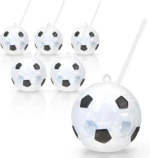 Windy City Novelties LED 6 Pack Soccer Ball Cups with Straws
