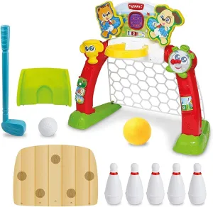 winfun 4-in-1 Sports Centre | Indoor Sports Activity Centre Perfect for Basketball and Football | Automatic Score Tracking | Suitable for Boys and Girls 12 Months  