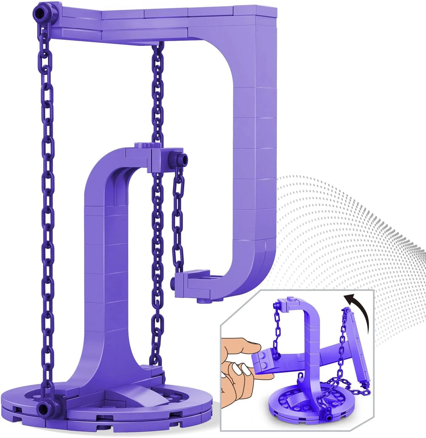 WINNER SPACE Tensegrity Sculpture Creative Building Sets, MOC Tensegrity Table Balancing Model, Physics Toy, Halloween Decor Christmas Easter Gifts for Boys Girls, Purple (66 PCS