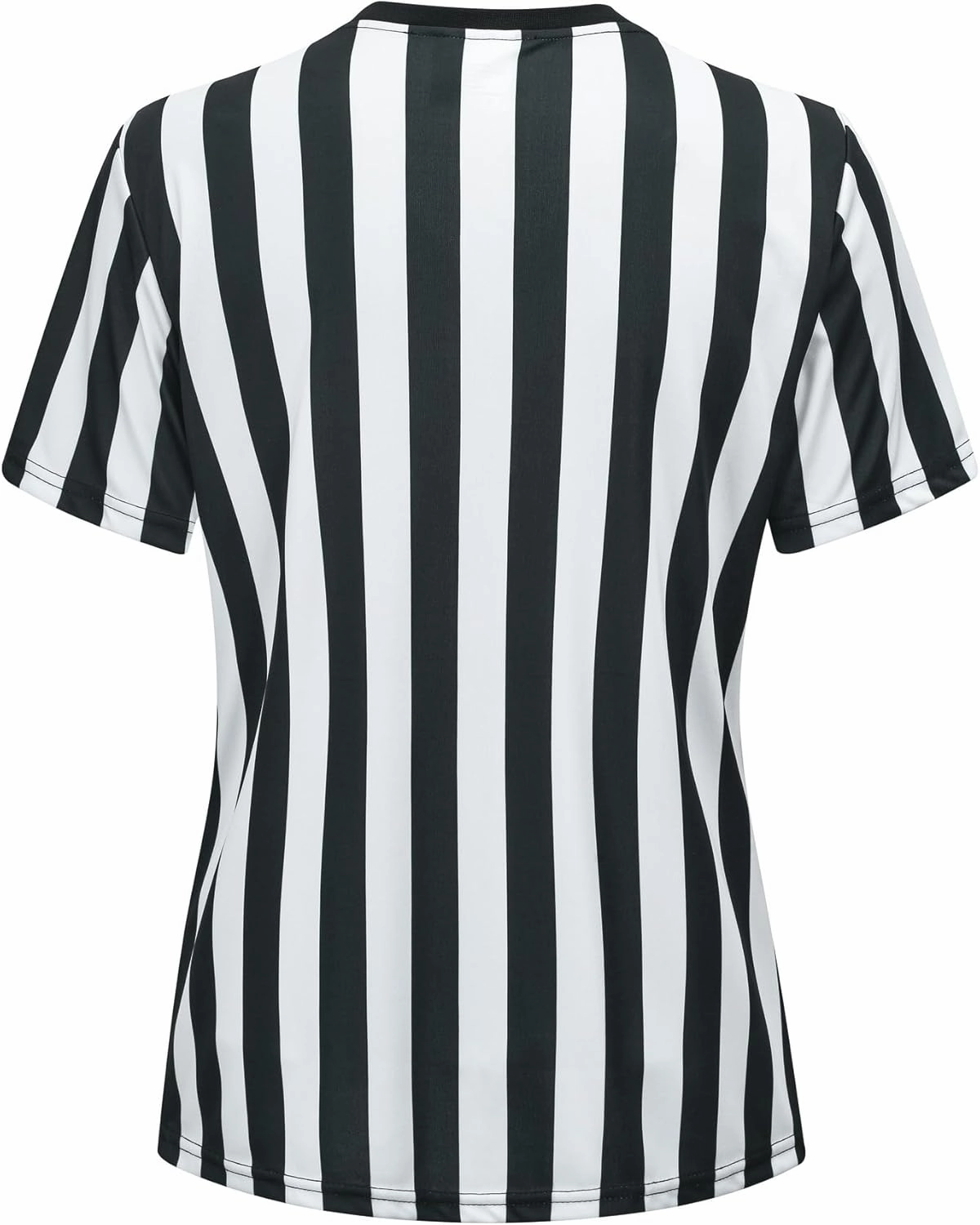 Women's Official Black & White Strip Referee Shirt V-Neck Referee Jersey, Ref Whistle 12Pcs Set Refs