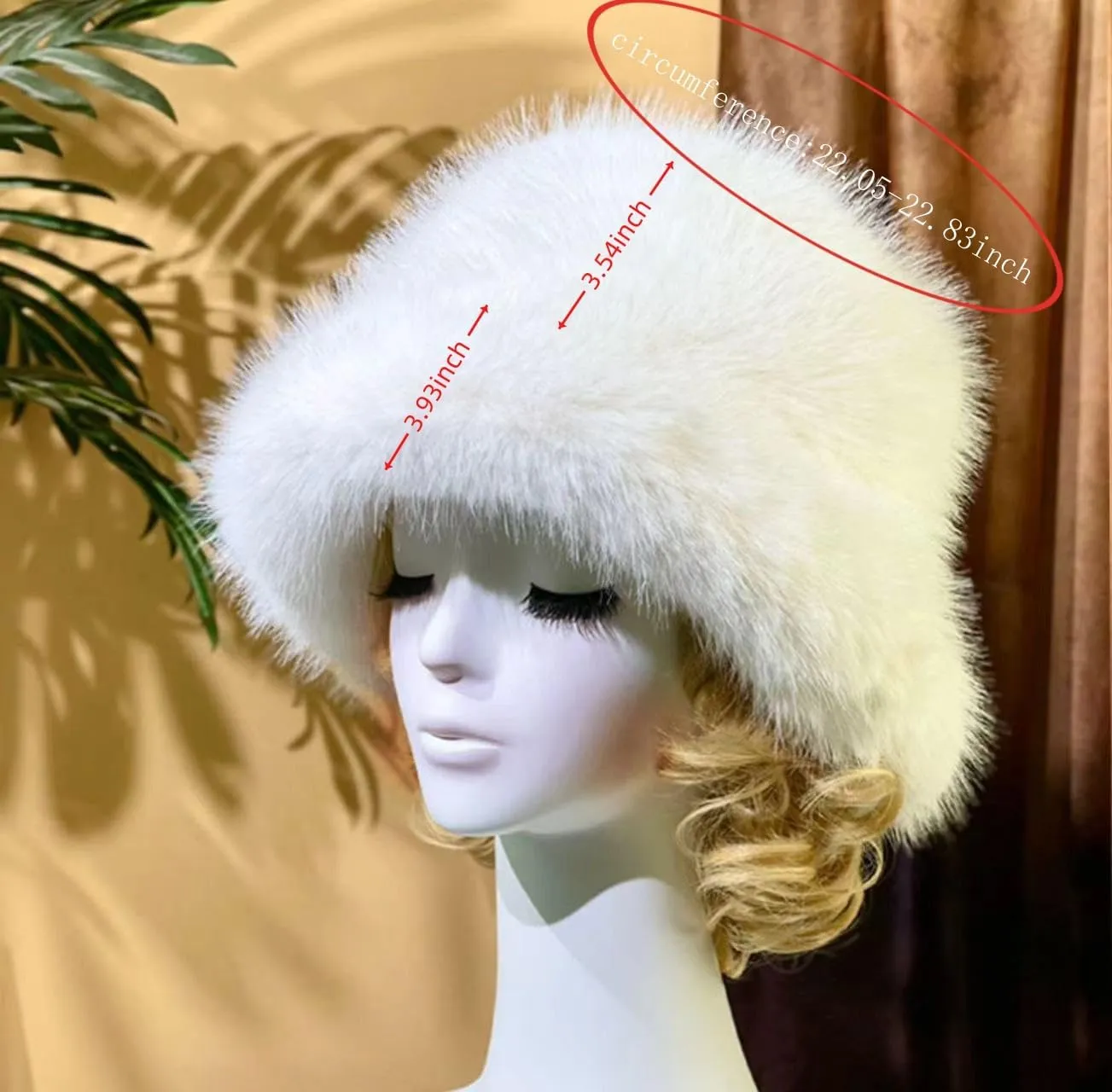 Women's Winter Faux Fur Fuzzy Warm Bucket Hat Furry Fisherman Plush Hats for Women