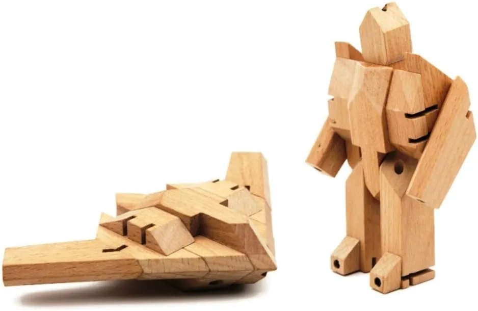 WooBot - Wooden Robot Transforms into a Stealth Fighter