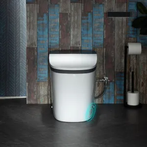 WOODBRIDGE Smart Bidet Toilet 1.28 GPF Dual Flush, Auto Open & Close, Auto Flush, Foot Sensor,1000 Gram MaP Flushing Score,Movement Drying,Heated Seat,ADA Chair Height and Cleaning Foam Dispenser