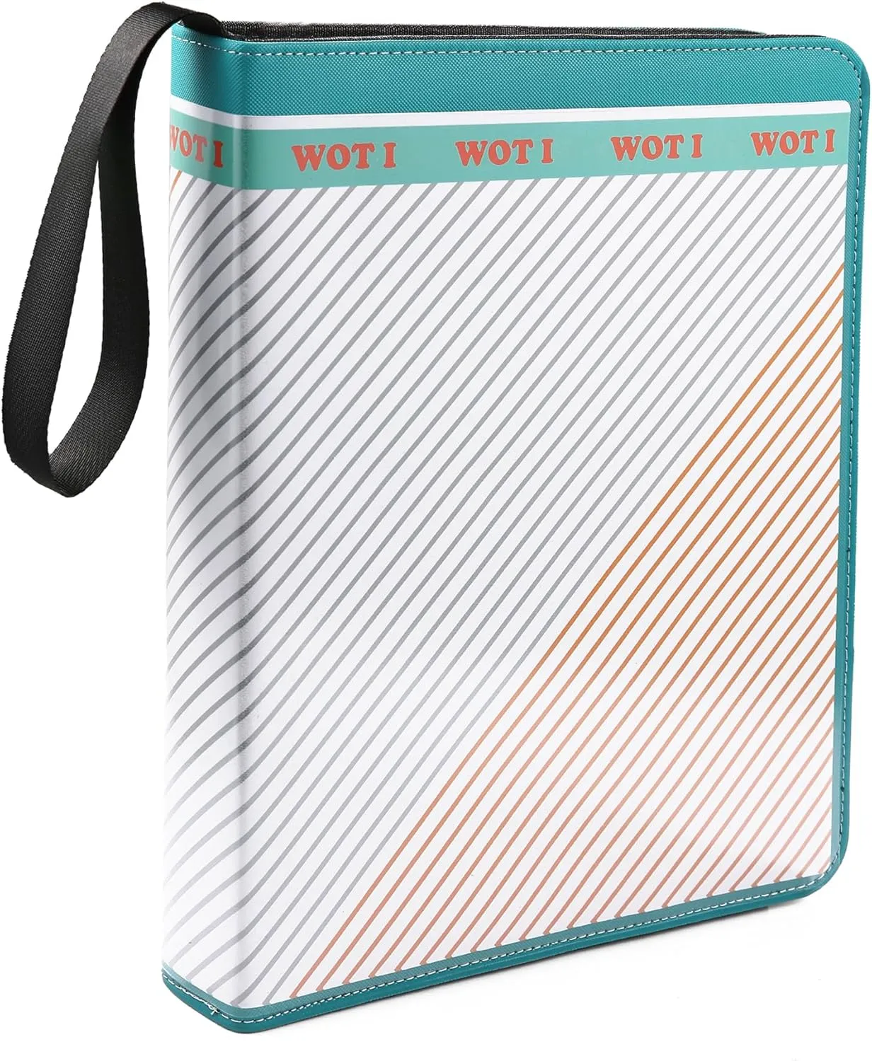 WOT I Customizable Card Binder with Clear Front-to-Side Cover, 900 Pocket Trading Card Binder with Double-Sided Sleeves & Zipper, Card Carrying Case for Baseball/Football Cards, Blue