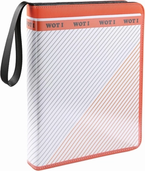 WOT I Customizable Card Binder with Clear Front-to-Side Cover, 900 Pocket Trading Card Binder with Double-Sided Sleeves&Zipper, Card Carrying Case for Baseball/Football Cards, Orange
