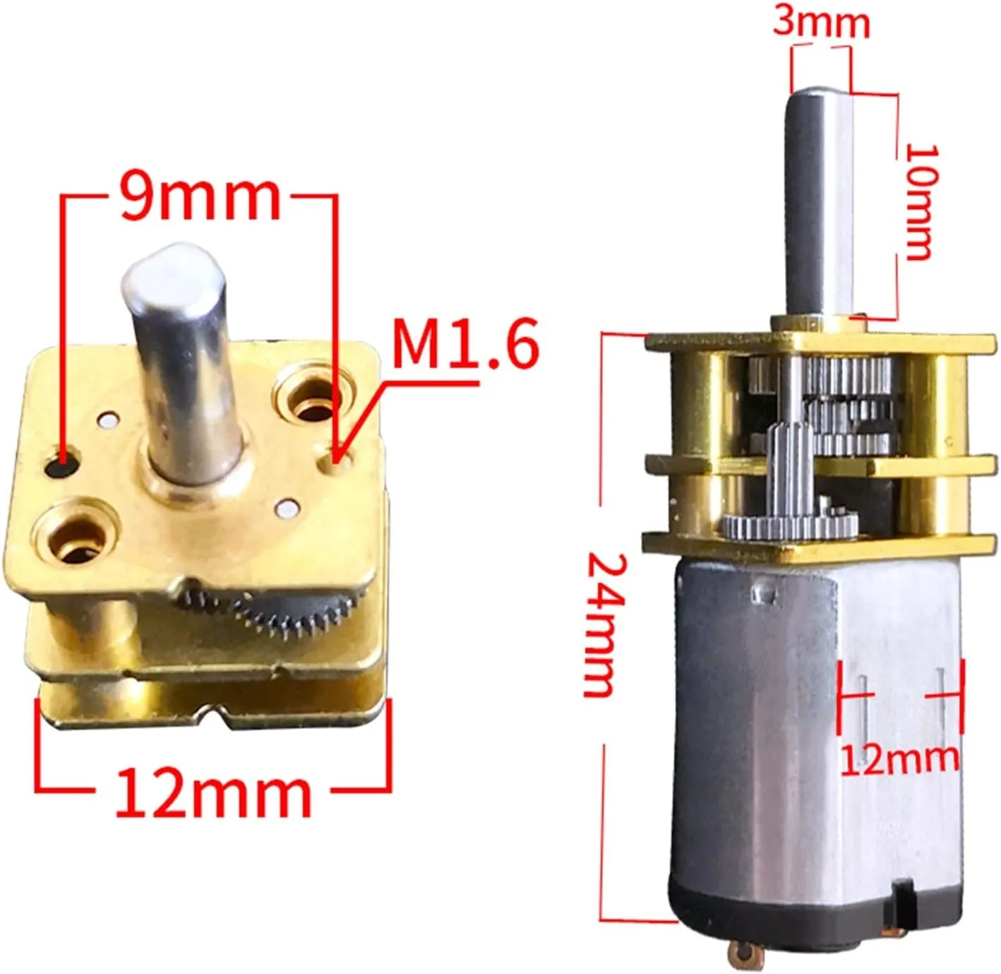 Xianglaa-Motor GA12-N20 Smart Car Low Speed ​​Motor, DC3V Metal Gear Motor Mini DC Gear Slow Rotating Toy Car Model Motor (Size : 3V30RPM)