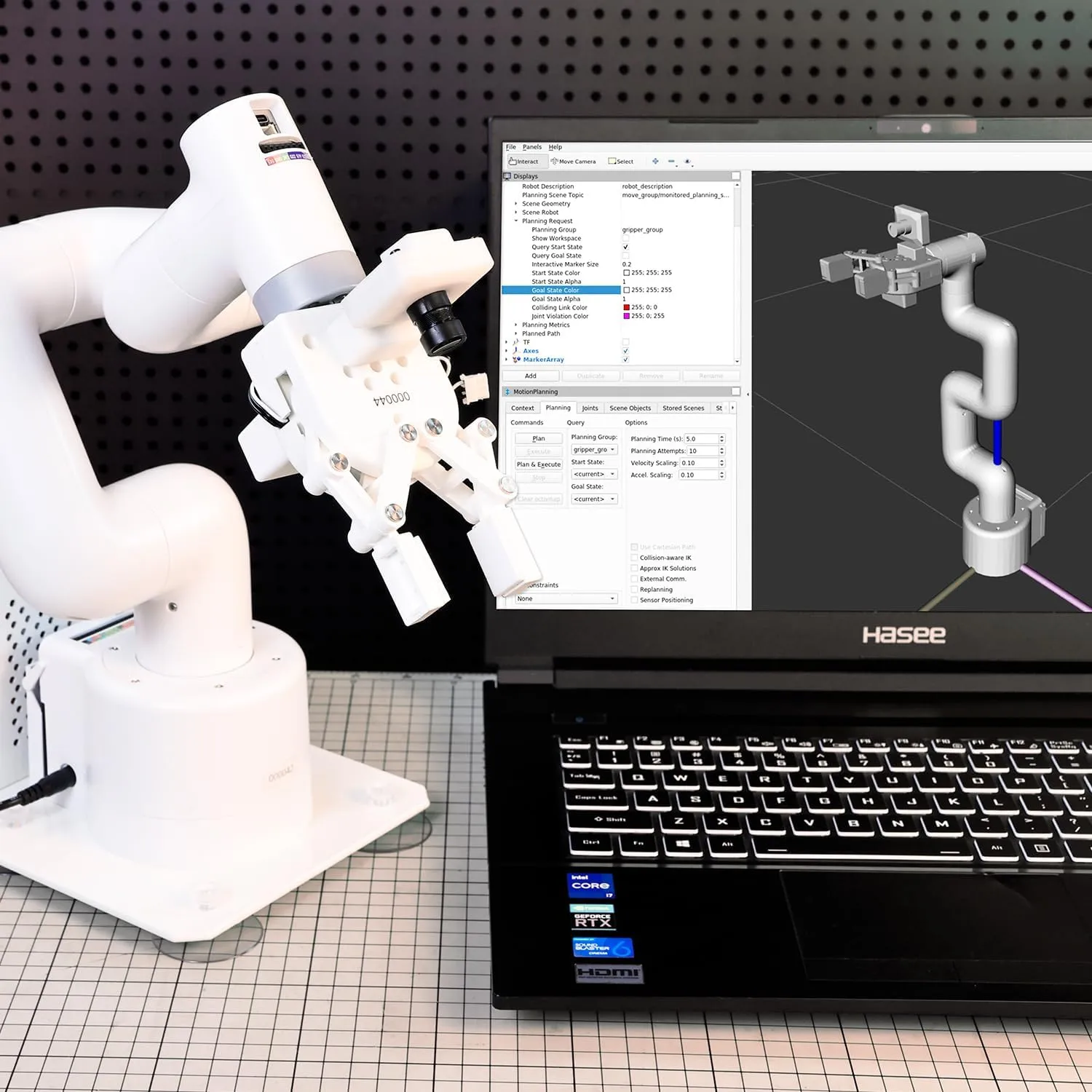 Yahboom 7Axis Collaborative Robot Arm for Jetson Orin Nano Super 4GB AI Visual Recognition, Movelt, APP Control,ROS Education with Adaptive Gripper