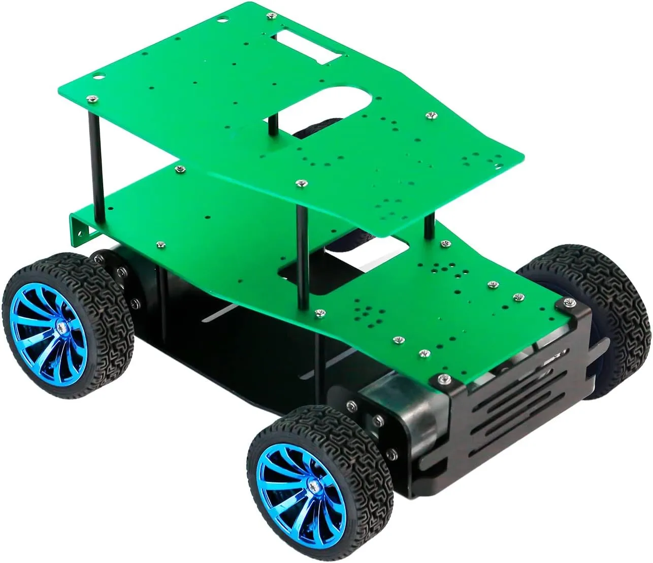 Yahboom Robot Metal Kits Suspension 4WD Frame with 12V 520 DC Motors Smart Car for School Eduactional Science (Suspension with 4WD Drive(M))