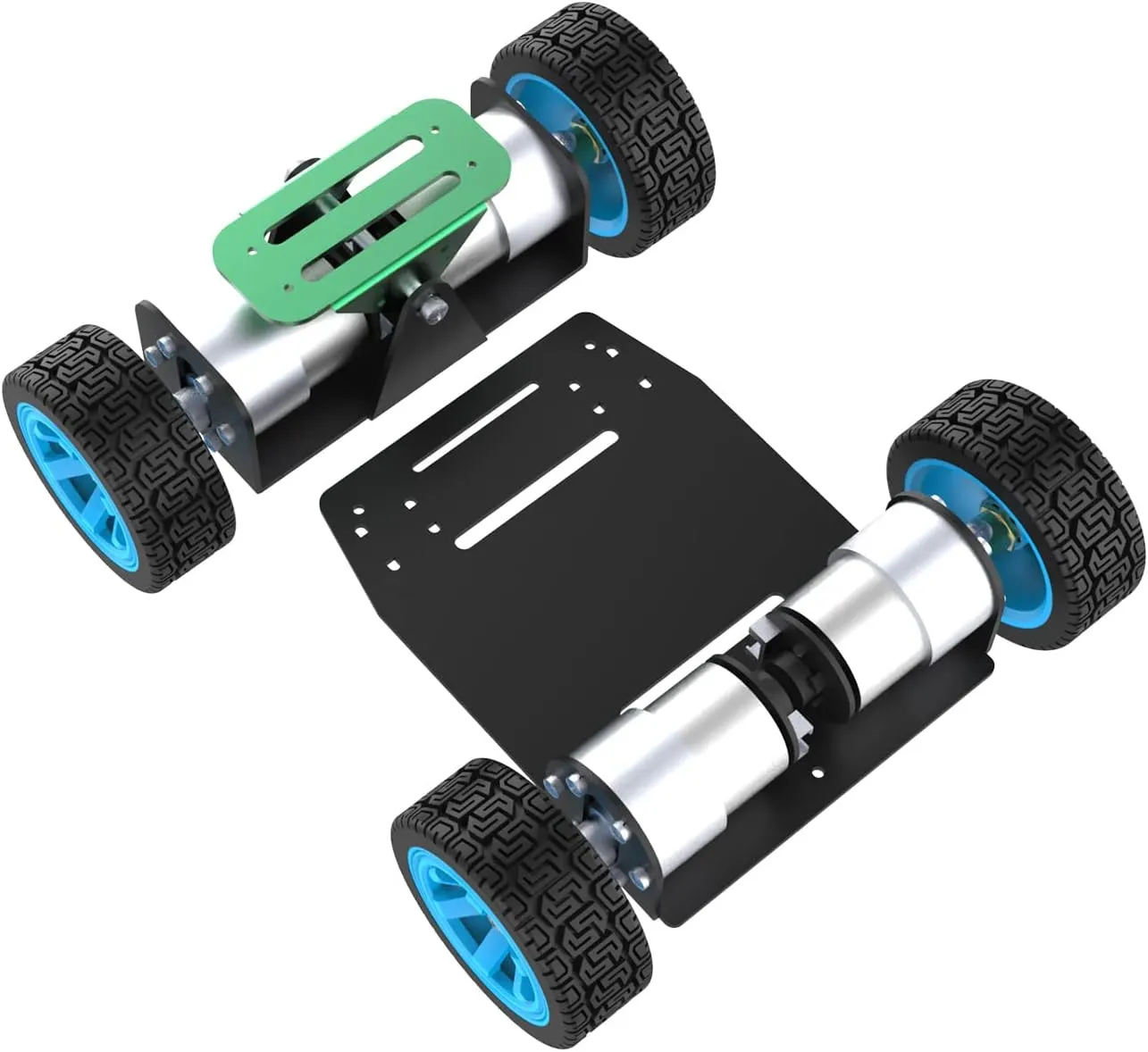 Yahboom Robot Metal Kits Suspension 4WD Frame with 12V 520 DC Motors Smart Car for School Eduactional Science (Suspension with 4WD Drive(M))